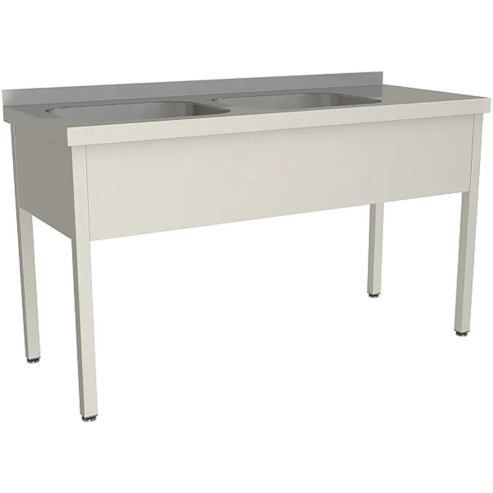 Ванна моечная двухсекционная цельнотянутая с бортом ВМЦ-2/15/7-БЛ