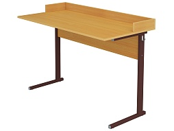 Стол для кабинета физики с бортом нерегулируемый 6 г/р СТФруб1.6-КЧ.Б (бук, м/к коричневый, прямоугольная труба)