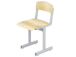 Стул школьный ученический 3 г/р нерегулируемый СТУо1.3 (фанера, м/к серый, плоскоовальная труба)