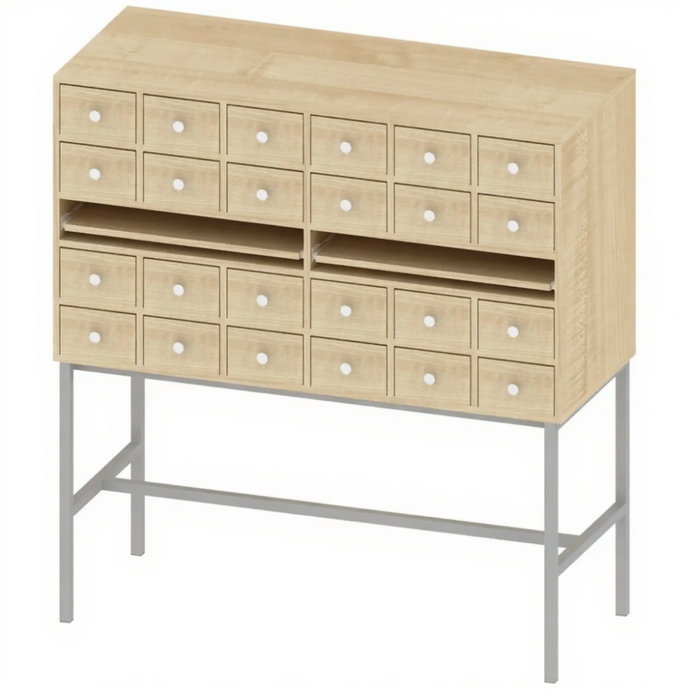 Шкаф картотечный двухсекционный на металлическом каркасе СТЕ-ШП-10