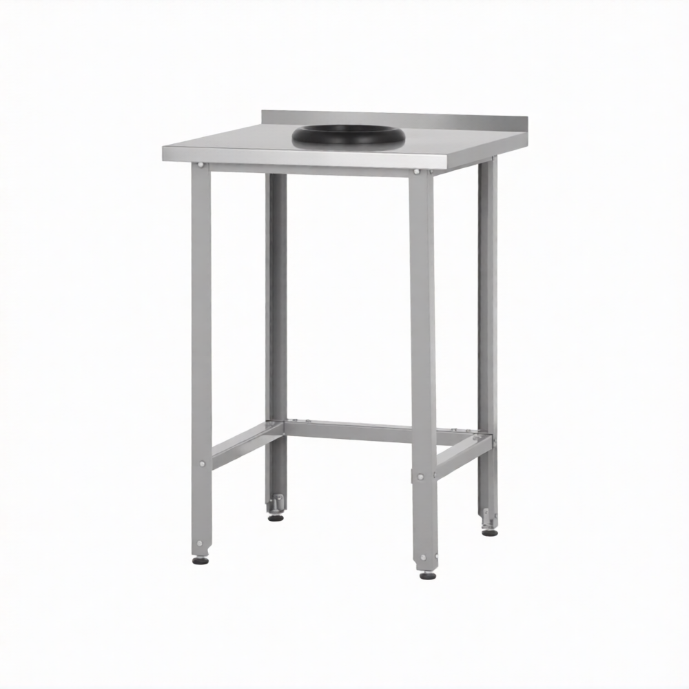 Стол СПРн 860х600х700 «Norma Ral» сбор отходов, борт (полка-обвязка разб.; ножка проф., тр. 40)