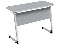 Стол 2-местный школьный 5-7 г/р "Альтер" регулируемый (серый, м/к белый)