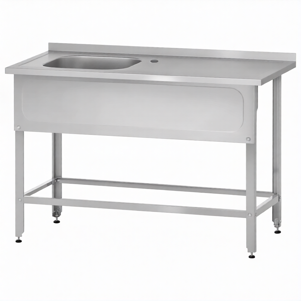 Ванна с рабочей поверх. РПЦн  860х1200х600 левое м/о 400, борт, экран (ножка угловая)