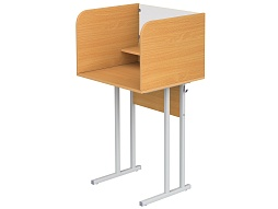 Стол 1-местный лингафонный 3 г/р нерегулируемый школьный СТИ1.3 (бук, м/к серый, квадратная труба)