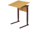 Стол с наклоном столешницы 0-35° школьный 1-местный 4-6 г/р регулируемый (бук, м/к коричневый, прямоугольная труба)