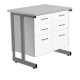 Стол-тумба СЛ-211/2.3 «Премиум» (корпус ЛДСП белый, столешница постформинг серый, каркас серый)