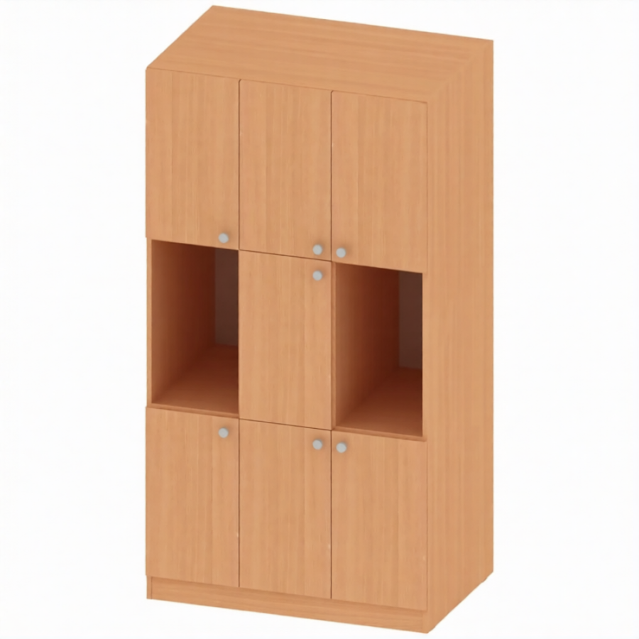 Стеллаж комбинированный малый для учебных пособий СТ-ТР-8, Бук Бавария Светлый