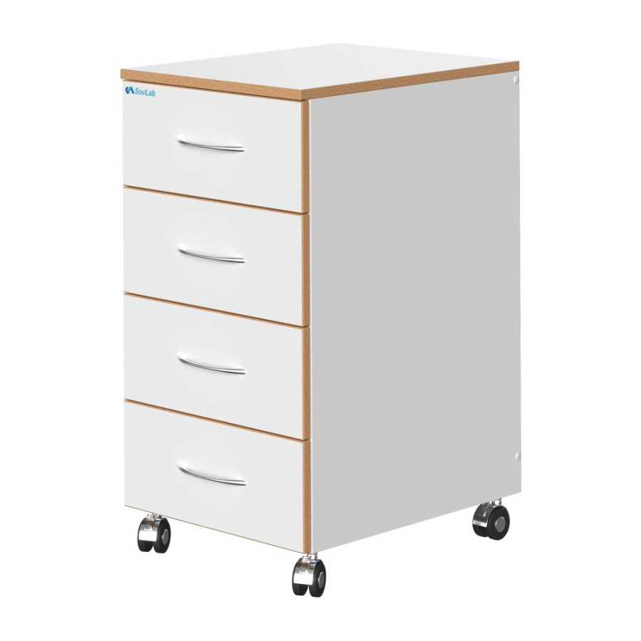 Тумба подкатная выс. СОВЛАБ 400 4-ТЯв