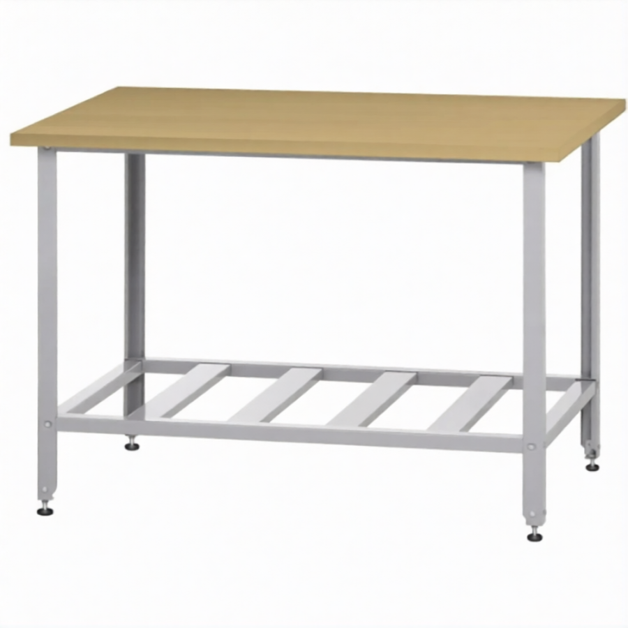 Стол кондитерский СПРн 860х1500х700 «Norma Ral» бук/40 (полка-решетка, ножка угловая)