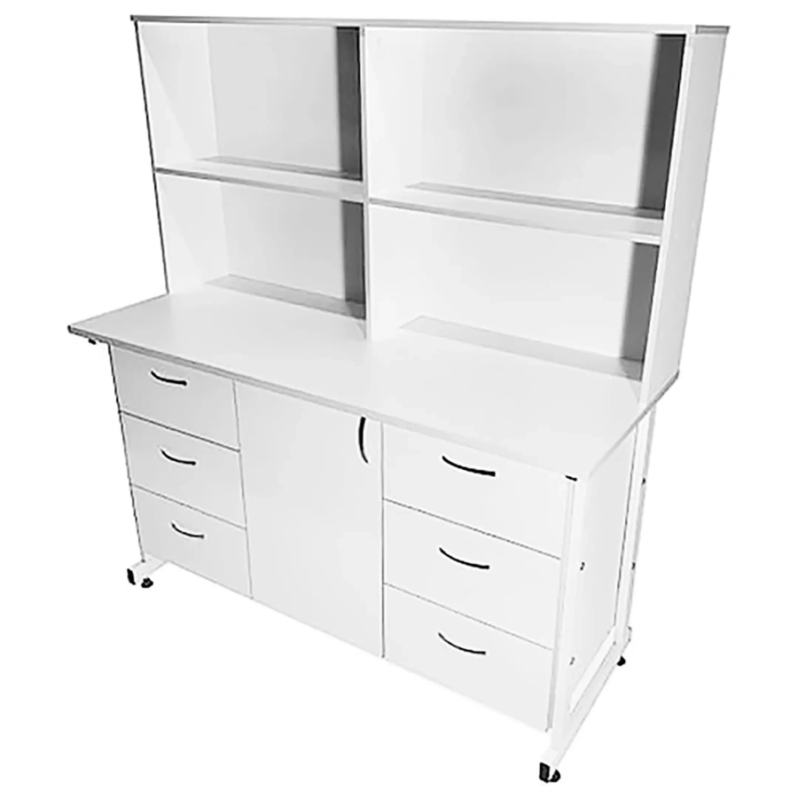 Стол-тумба лабораторная СТл 18.011 с надстройкой (белый)