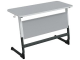 Стол 2-местный школьный 5-7 г/р "Логика" регулируемый (серый, м/к белый/графит)