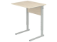 Стол школьный 1-местный 4-6 г/р регулируемый (дуб "Молочный", м/к серый прямоугольная труба)