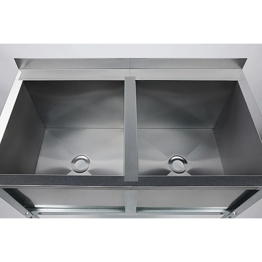 Ванна моечная двухсекционная с бортом ВМС-2/6-Б-ЭК