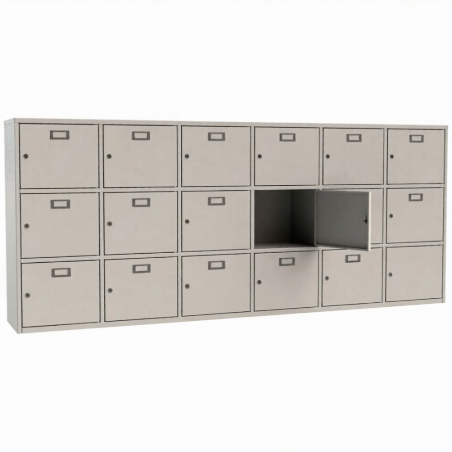 Шкаф для касок 18 ячеек (3 секции по 6 ячеек)