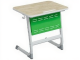 Стол 1-местный школьный 3-5 г/р "Логика" с наклоном столешницы 0-15° и перфорированным экраном (Дуб "Бардолино"/зеленый, м/к белый)